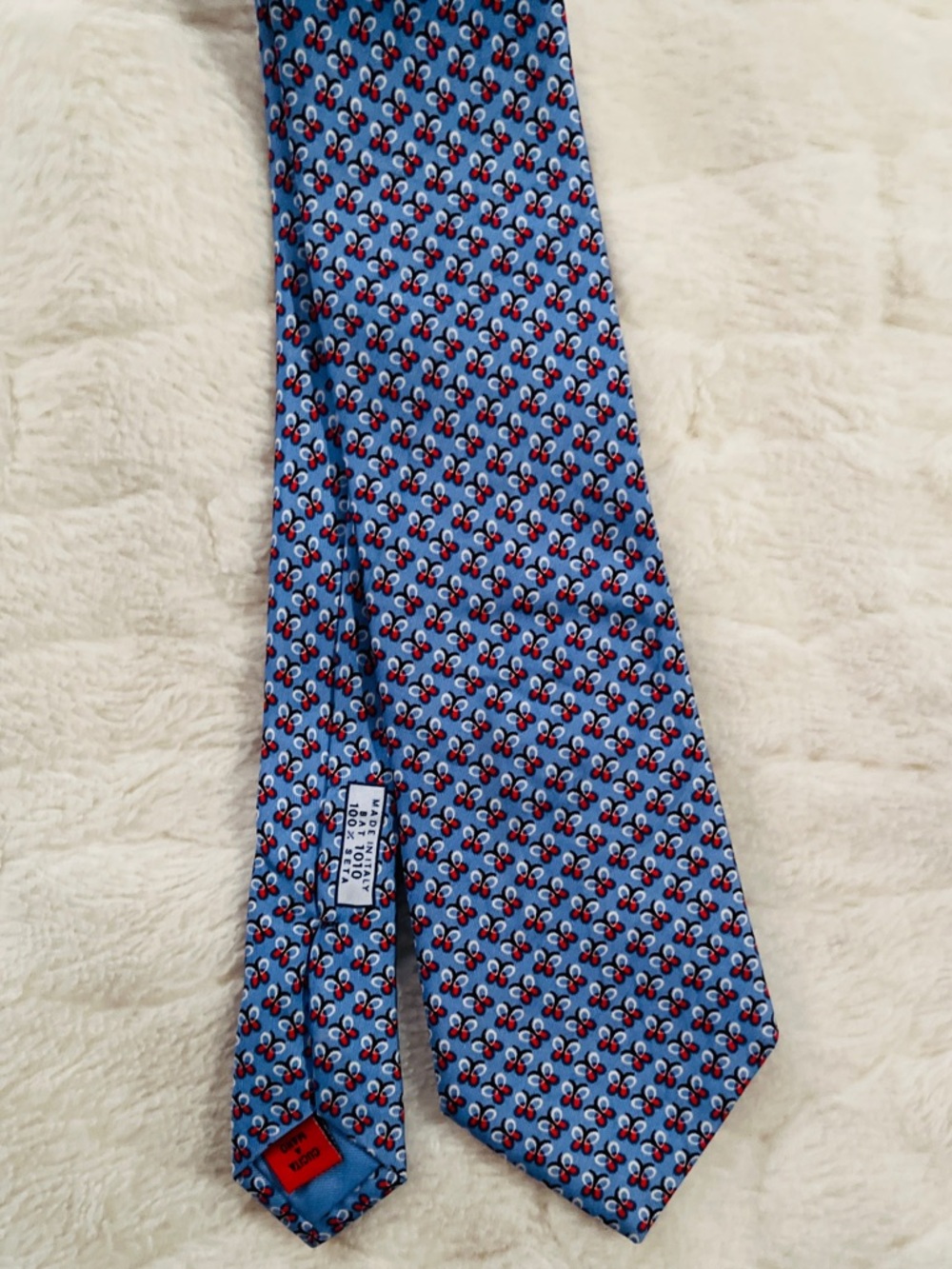 Battistoni Roma 100% silk handmade tie with the butterfly print,